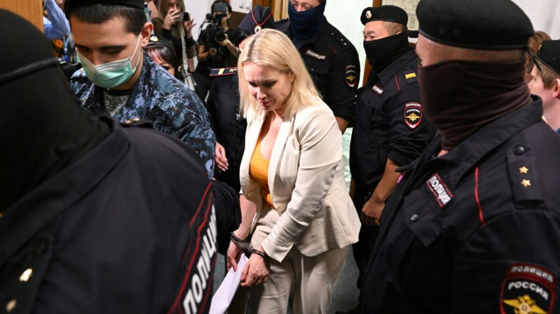 Marina Ovsiannikova devant un tribunal à Moscou, le 11 août 2022