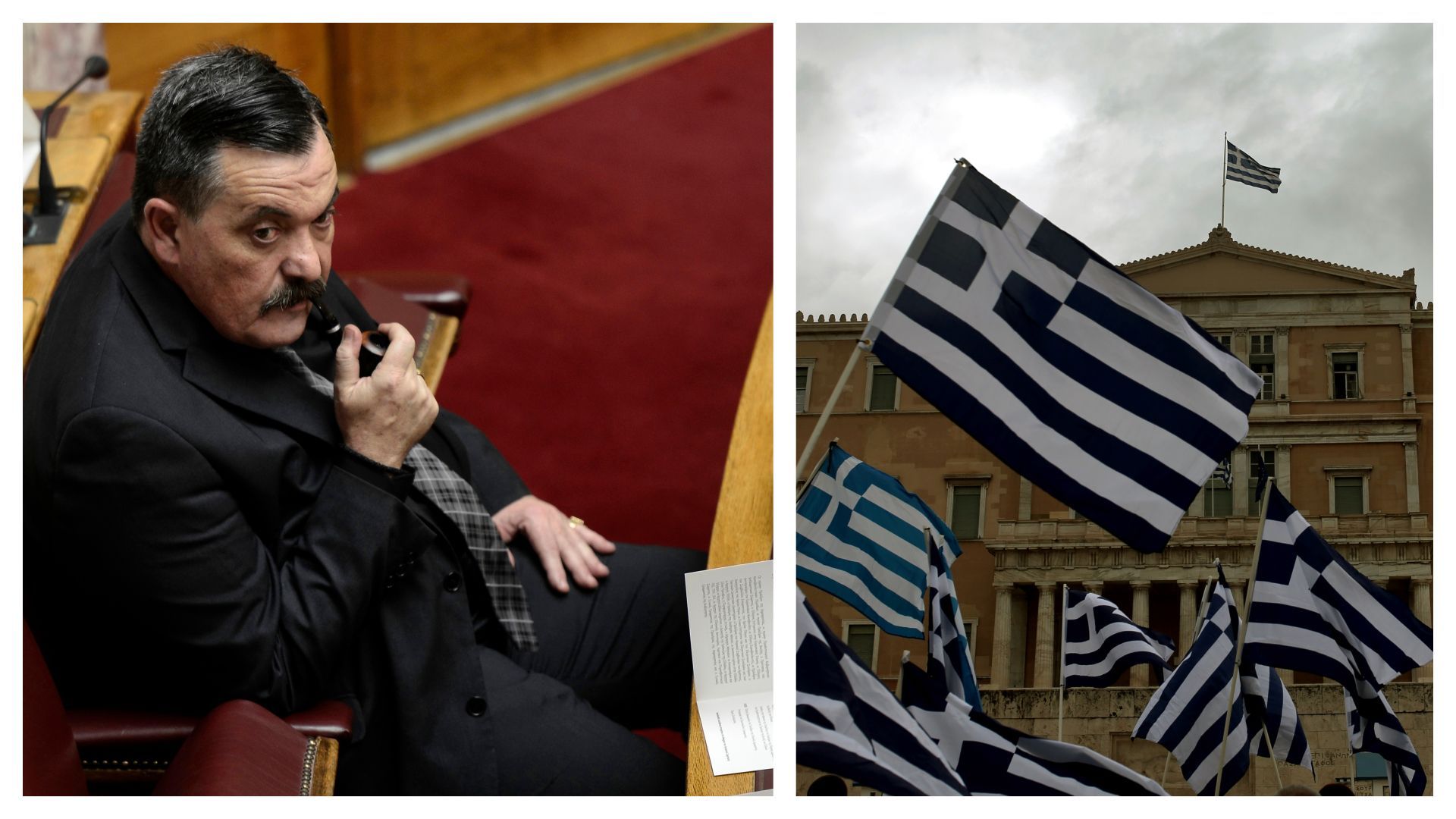Christos Pappas au parlement grec, le 13 mars 2015 (à gauche)