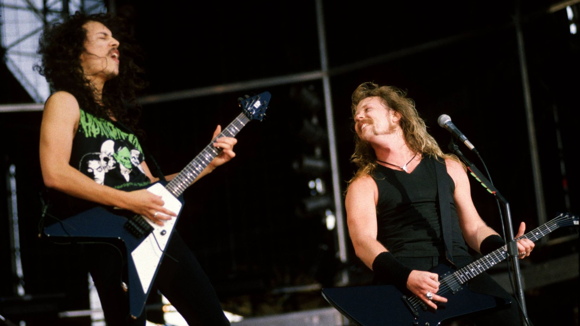 James HETFIELD et Kirk HAMMETT de Metallica en 1991