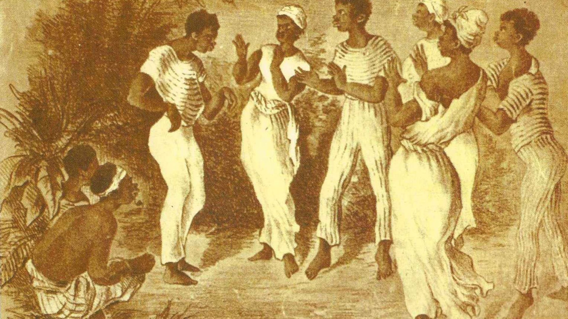 Scène de candombe, à Montevideo, eau-forte des années 1870.