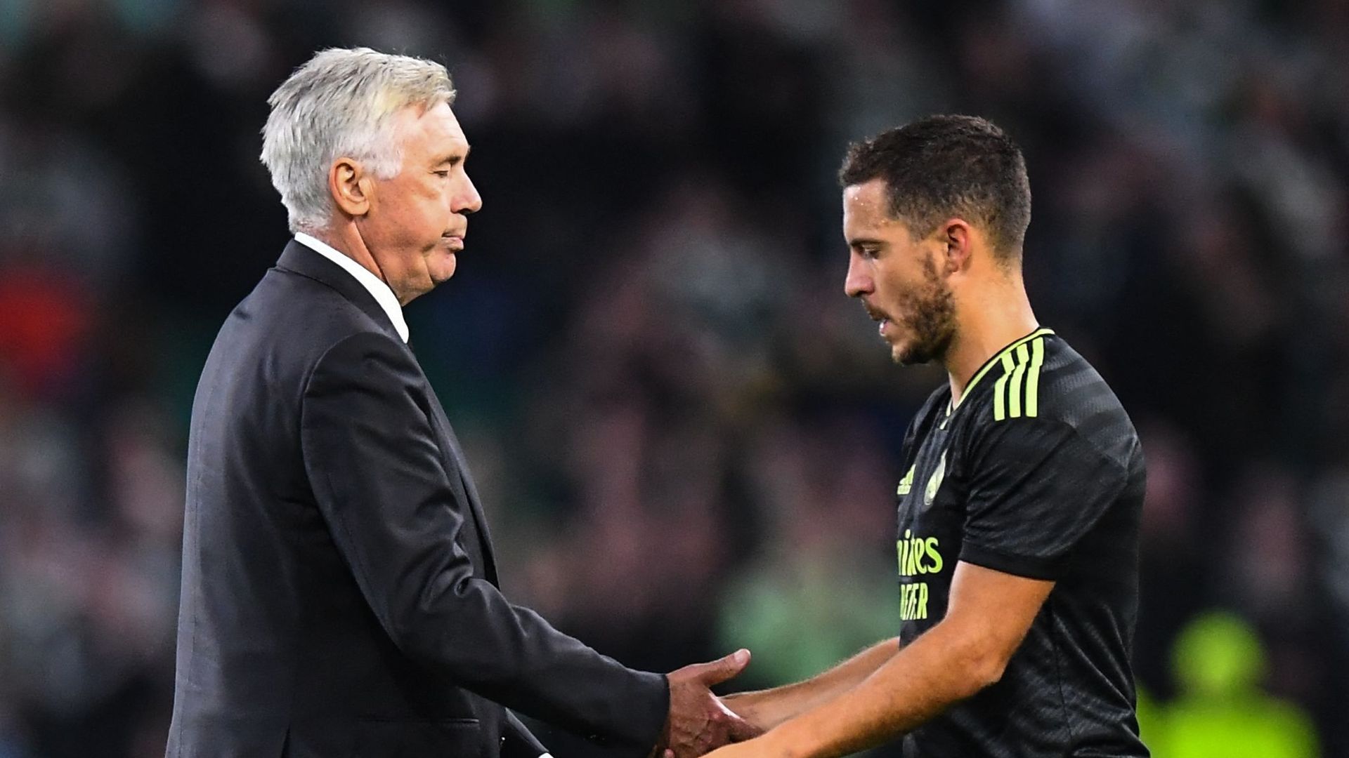 Eden Hazard et Carlo Ancelotti au Real Madrid.