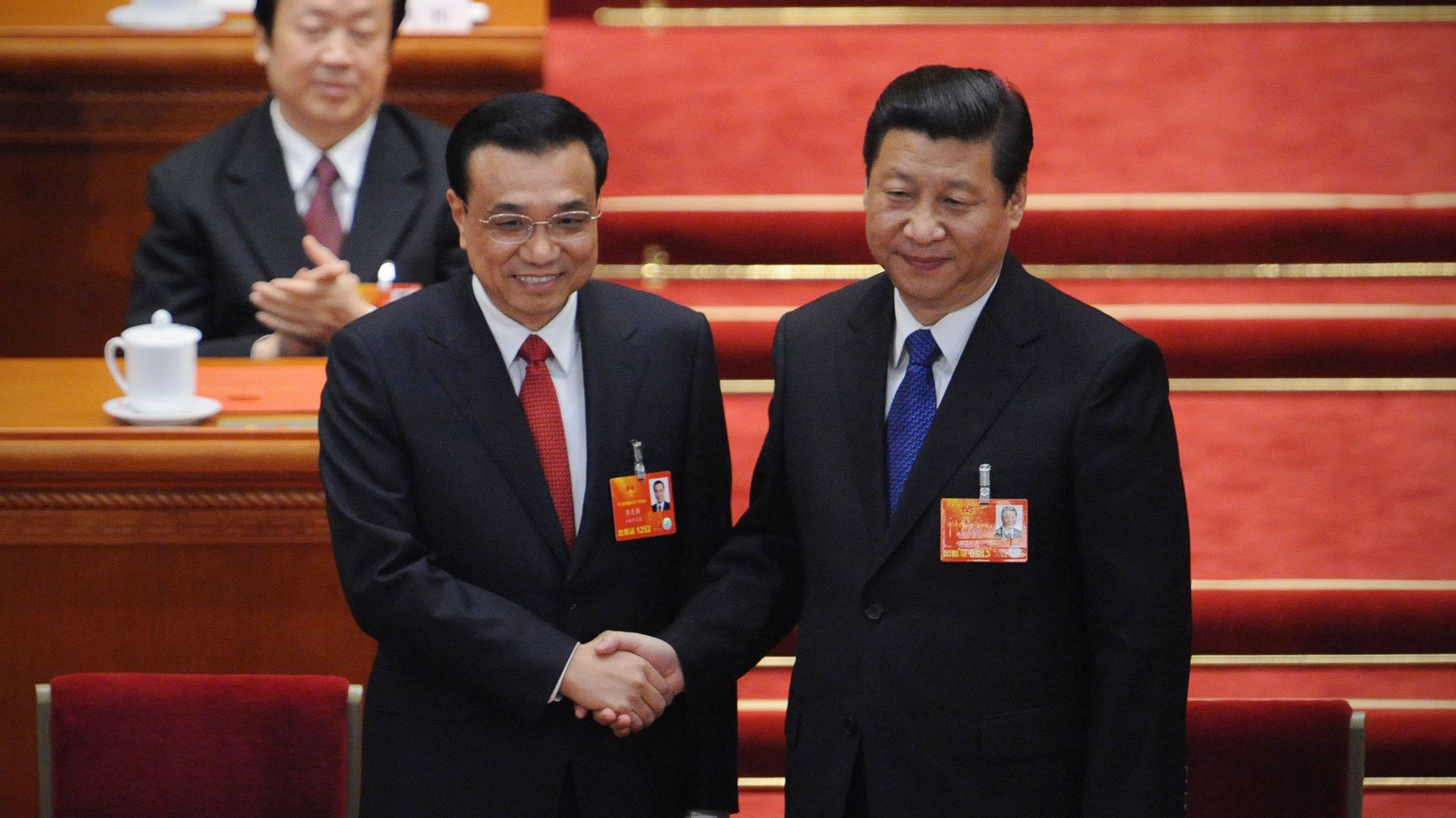 Le nouveau Premier ministre chinois Li Kequiang aux côtés du président Xi Jinping