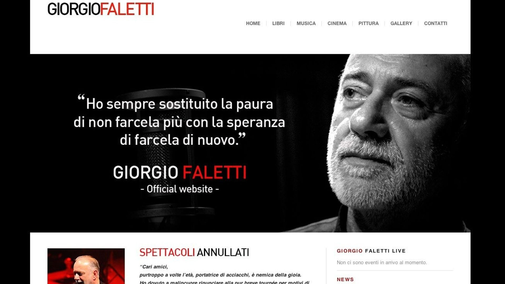 Italie: décès de l'écrivain et artiste Giorgio Faletti