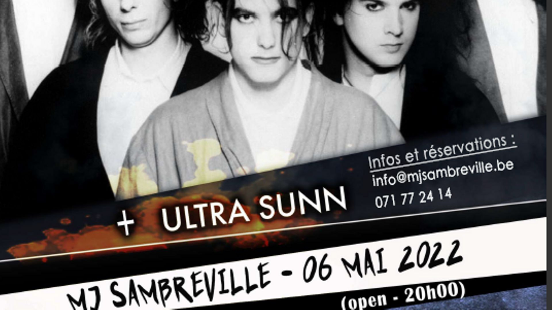 Concert de Curiosity (tribute de The Cure) et du groupe bruxellois Ultra Sunn.