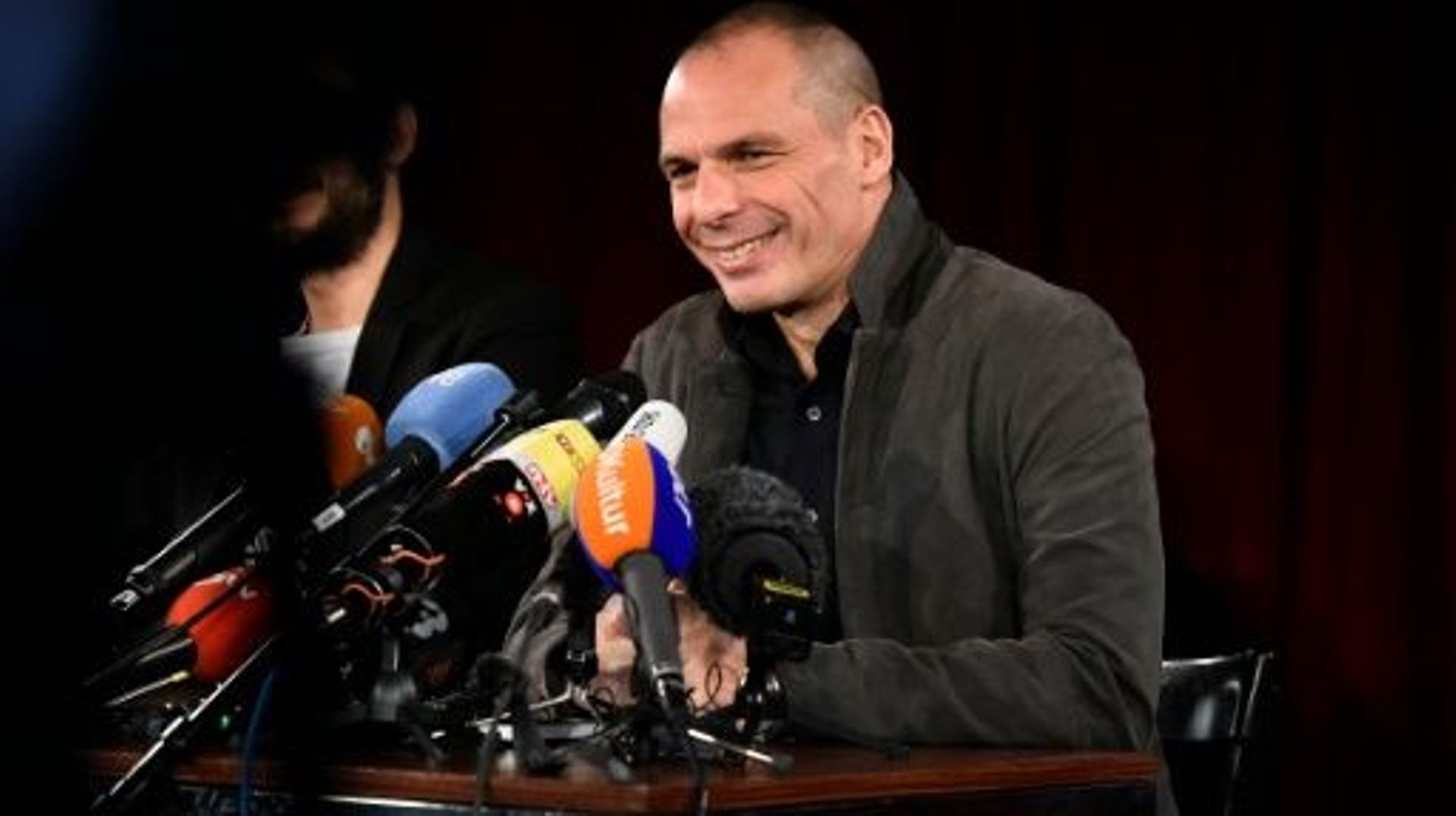 L'ancien ministre grec des Finances Yanis Varoufakis au lancement de son mouvement politique DIEM 25, à Berlin, le 9 février 2016