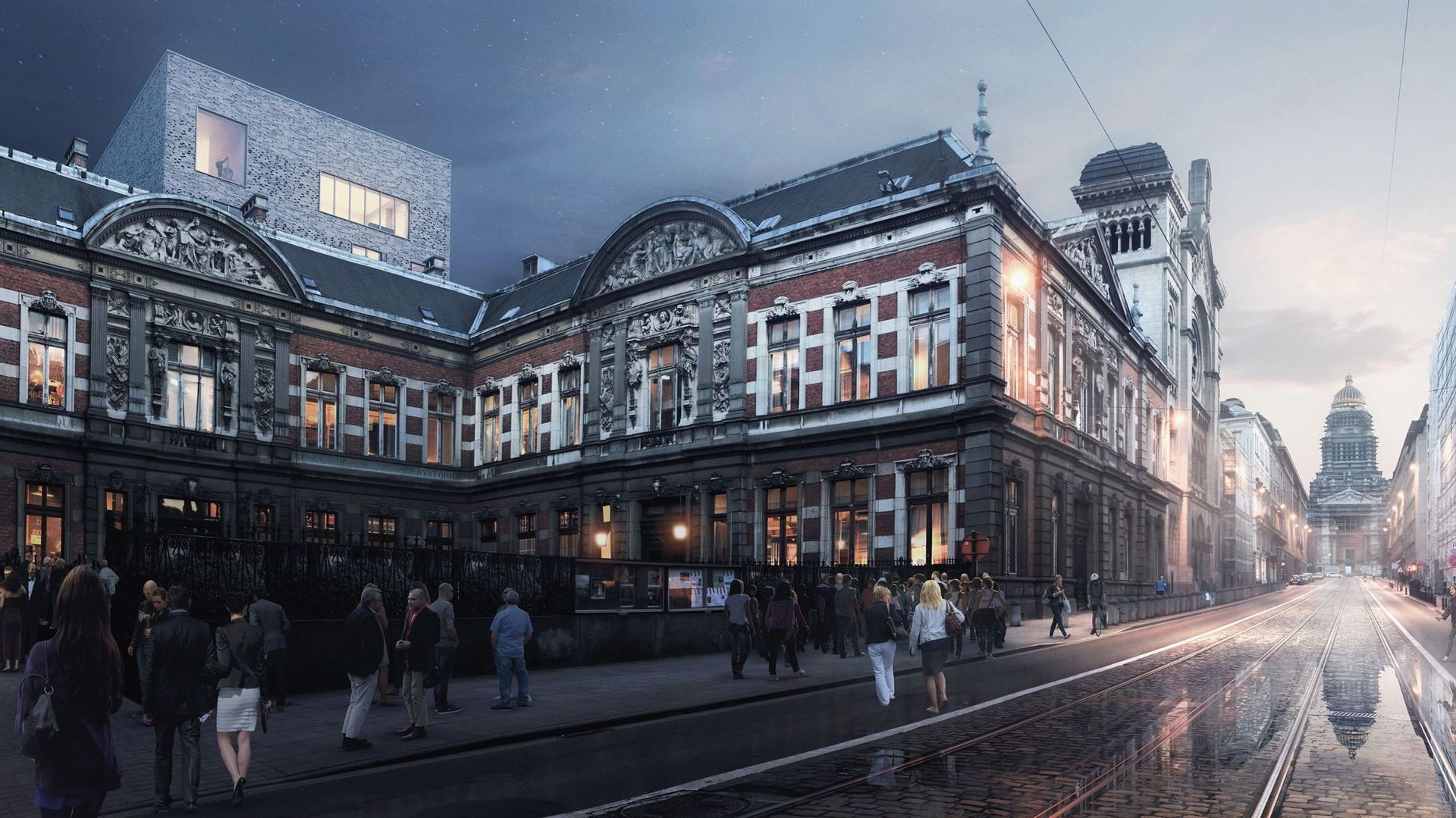 Les esquisses du projet de restauration du Conservatoire royal de Bruxelles 