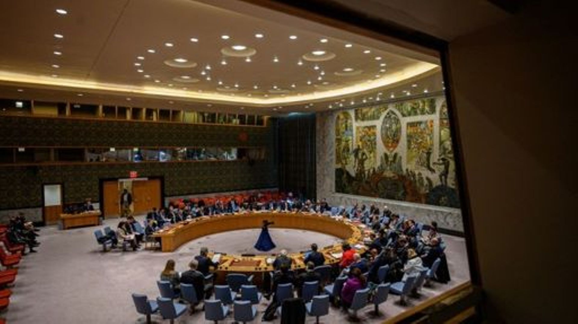 Une vue générale montre une réunion du Conseil de sécurité des Nations Unies sur la non-prolifération et la RPDC, ou Corée du Nord, au siège des Nations Unies à New York, le 20 mars 2023. Ed JONES / AFP