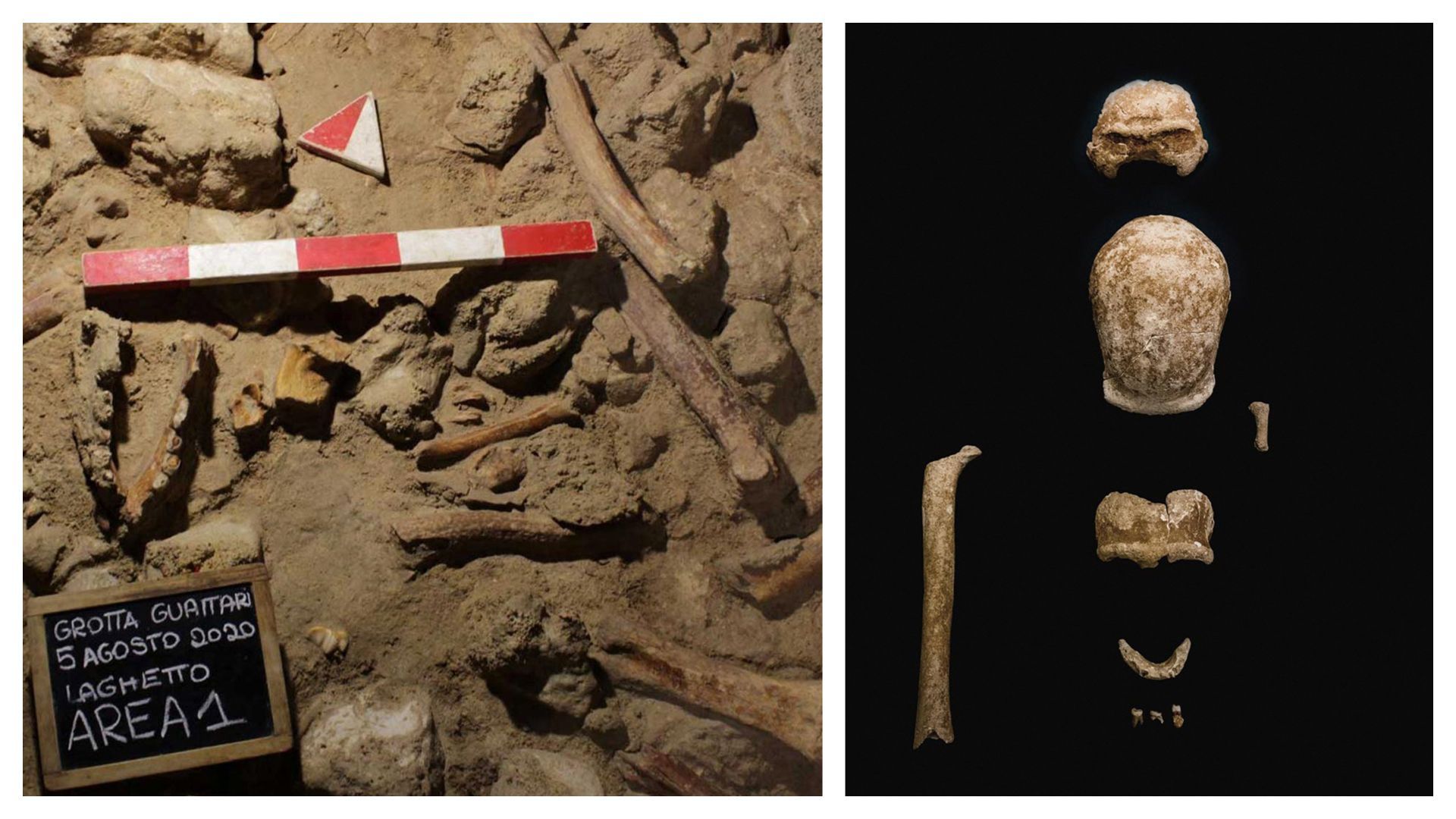 Photo non datée rendue publique le 8 mai 2021 par le ministère italien de la Culture, qui montre la grotte Guattari à San Felice Circeo, où les restes fossilisés de neuf Néandertaliens ont été découverts.