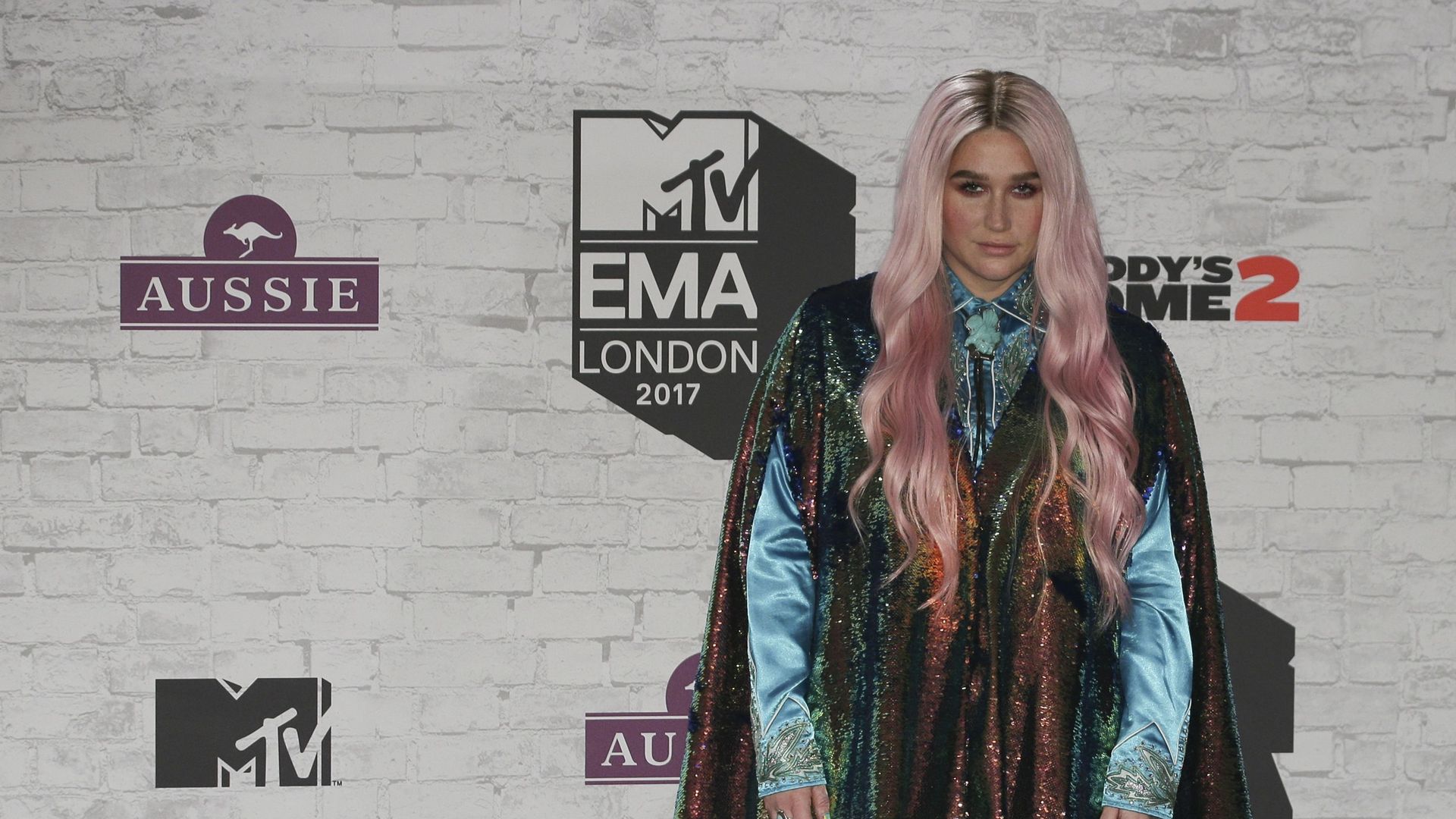 L'Américaine Kesha aux 2017 MTV Europe Music Awards (EMA) à Londres, le 12 novembre 2017.