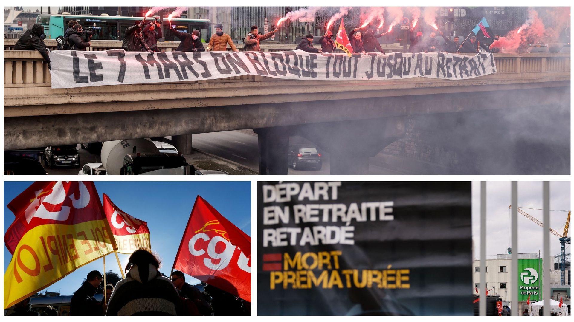 Images d’illustration sur la grève en France ce 7 mars