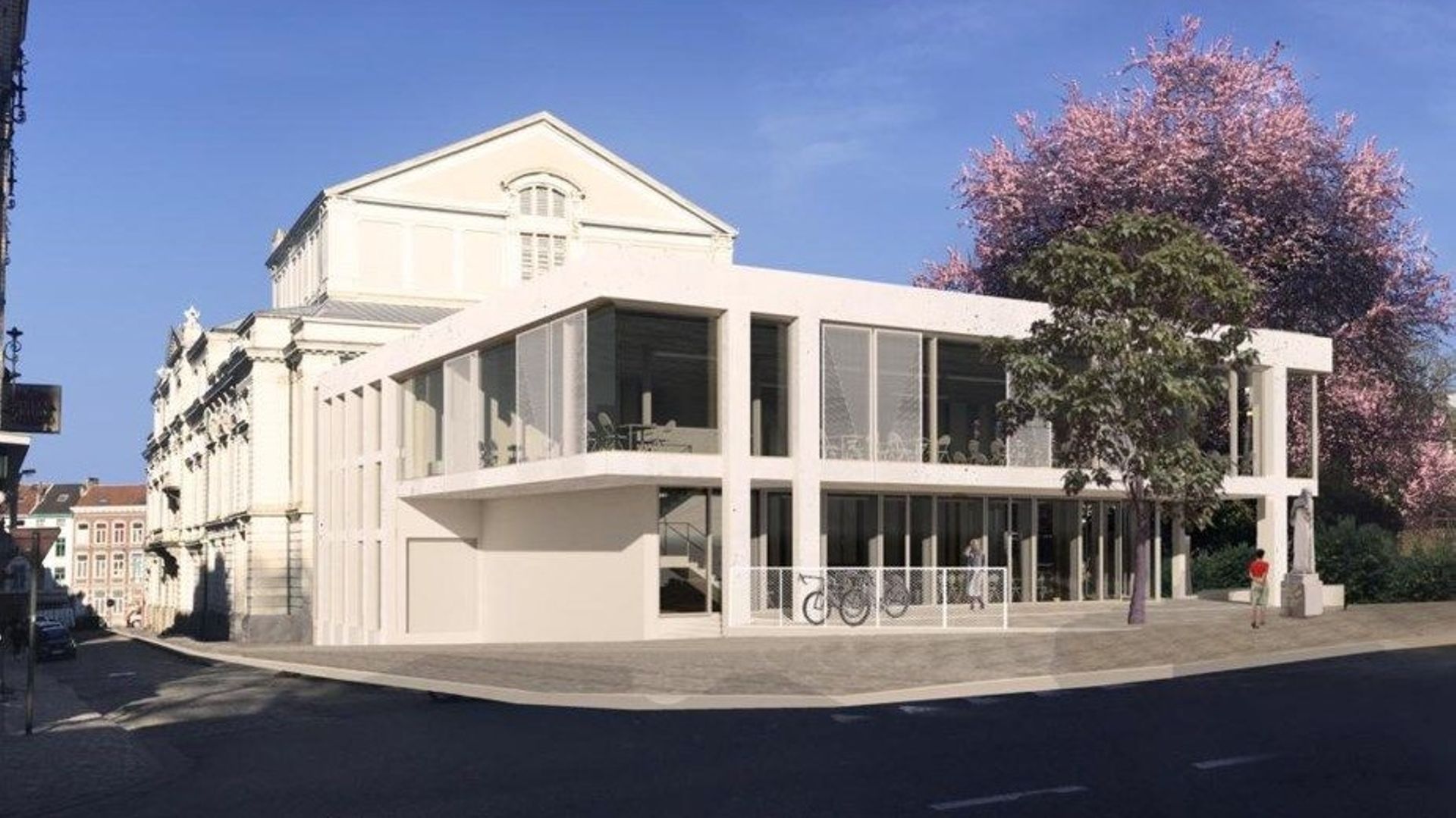 La nouvelle extension moderne du Grand-Théâtre de Verviers qui sera multifonctionnelle mais surtout adapté au projet "carrefour des musiques.