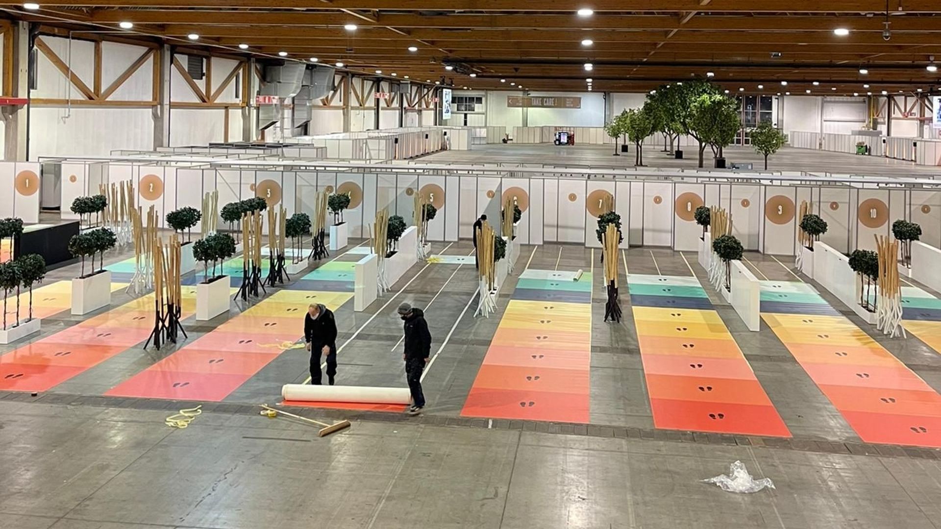 Les lignes et signalétiques sont en train d’être installées.