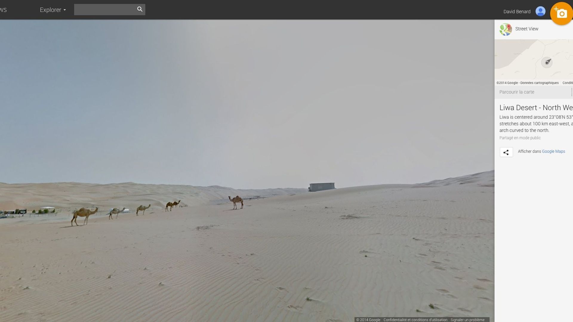 Dans le désert de Liwa (Emirats arabes unis) avec Google Street View
