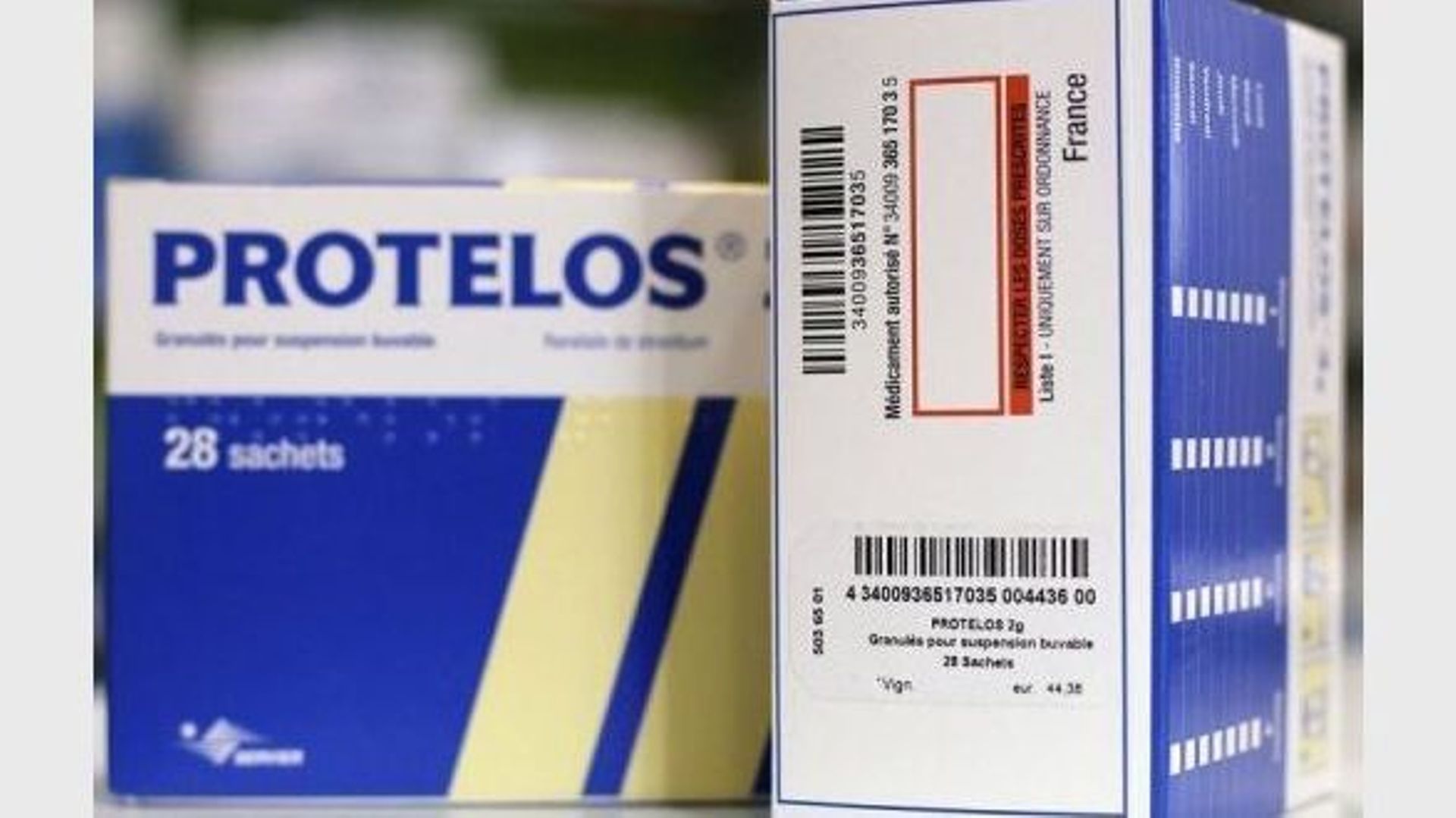 Photo prise le 7 septembre 2011 à Paris de boîtes du médicament Protelos des laboratoires Servier.