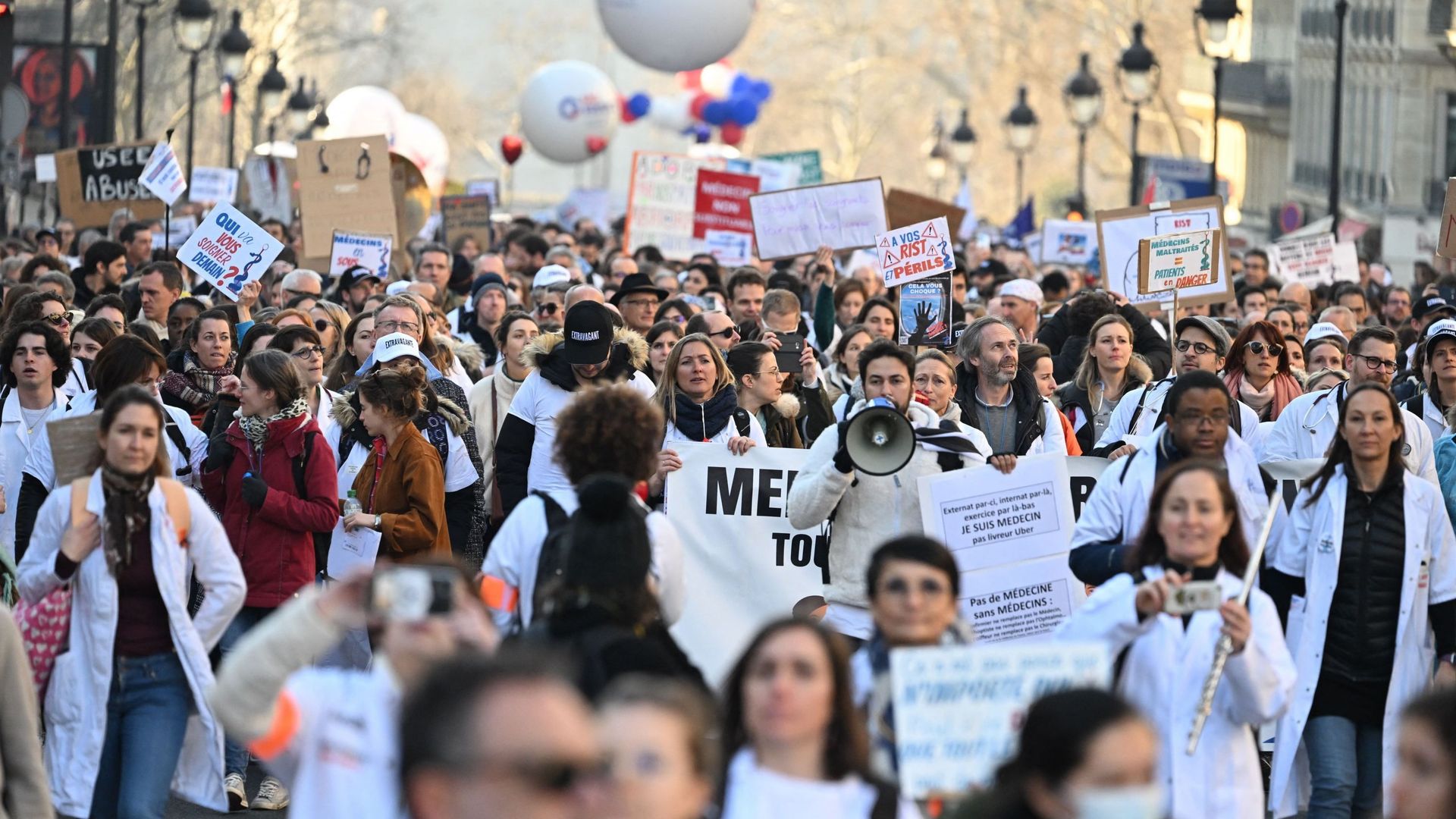 Manifestation des médecins à Paris