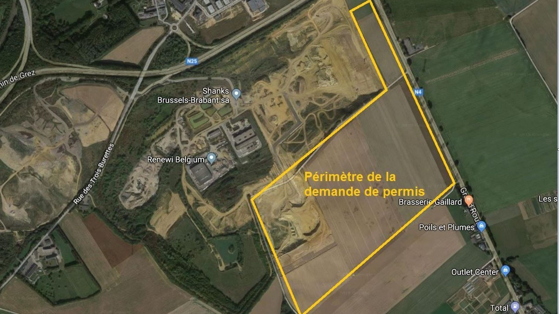 La zone concernée par le permis s'étend sur 47 hectares.
