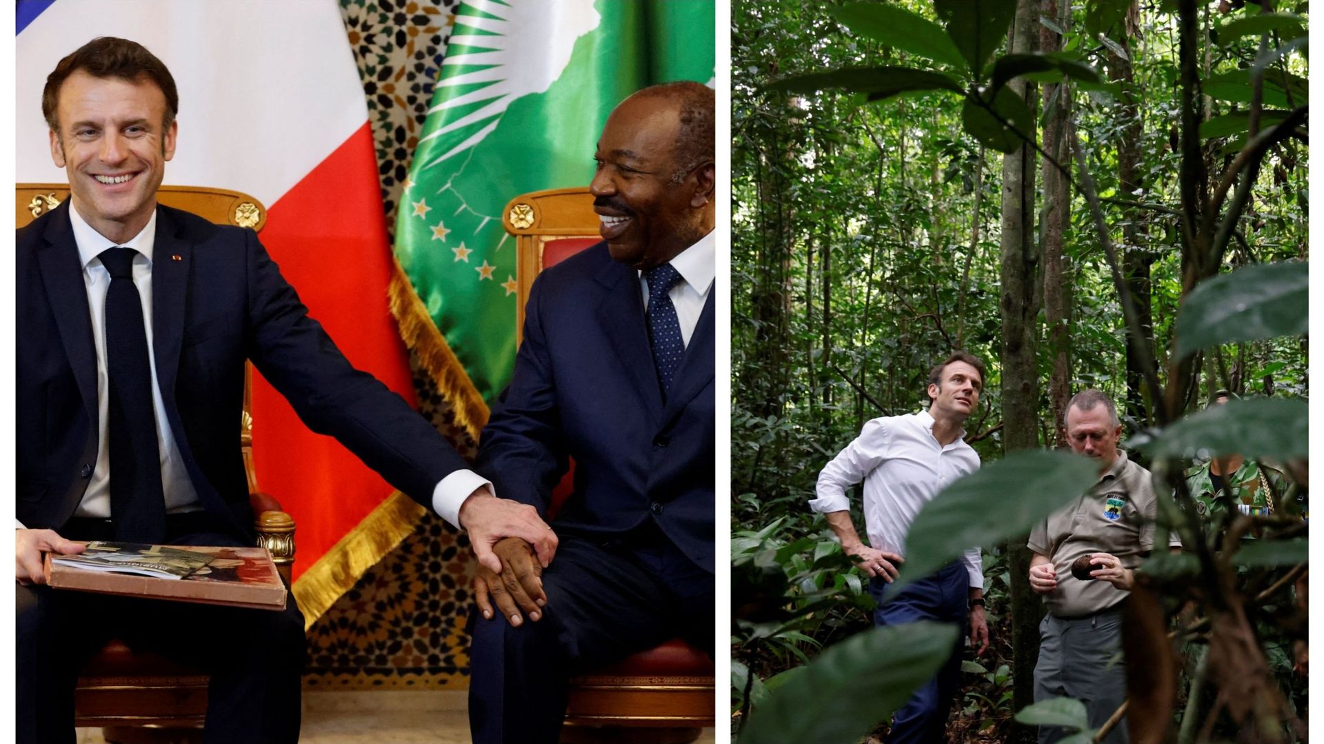 Le président français en visite au Gabon, le 2 mars 2023