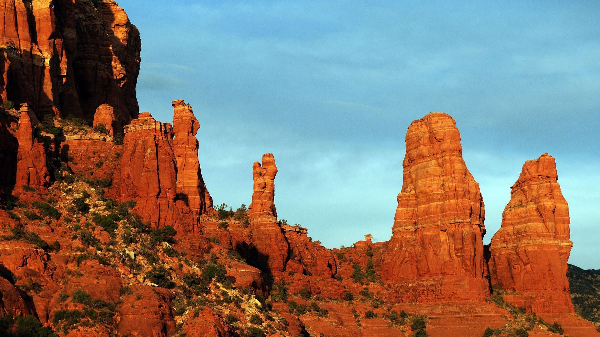 Les terres rouges de l’Arizona en fin de journée, près de la ville de Flagstaff.