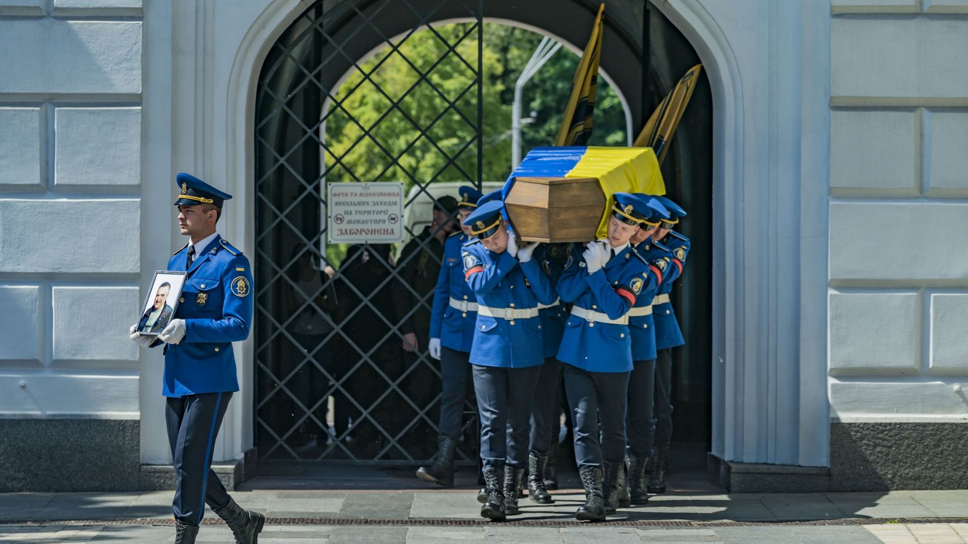 Funérailles d'un soldat ukrainien, le 1er mai 2023. 