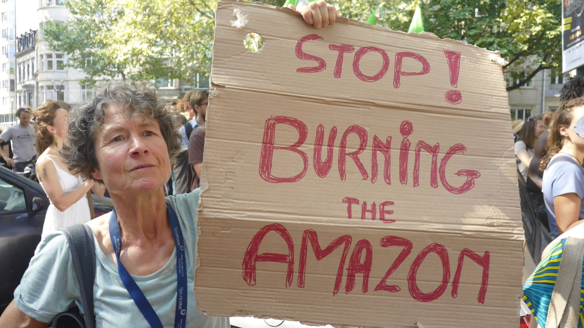 Manifestation à Bruxelles pour dénoncer les incendies destructeurs de l'Amazonie, 2019