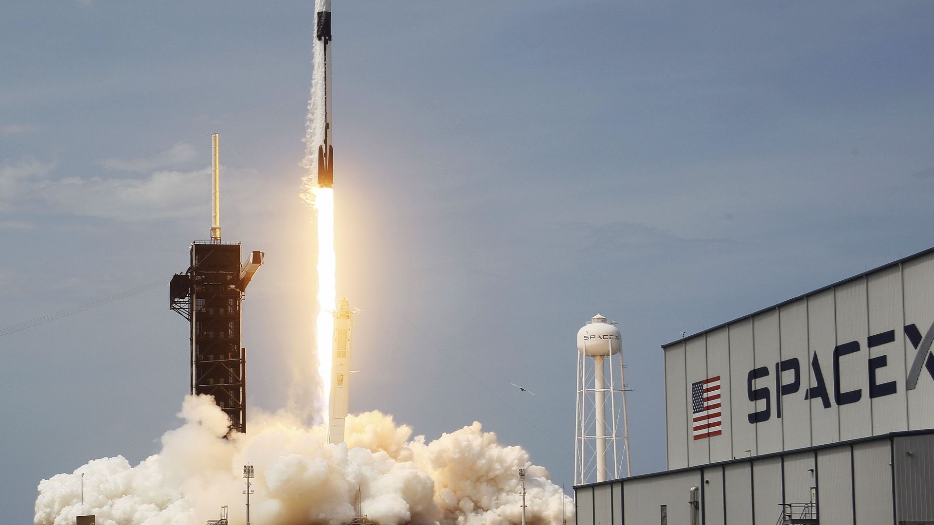 Le lancement de la fusée Falcon-9 de SpaceX, le 30 mai dernier, qui envoie des astronautes vers la Station Spatiale Internationale