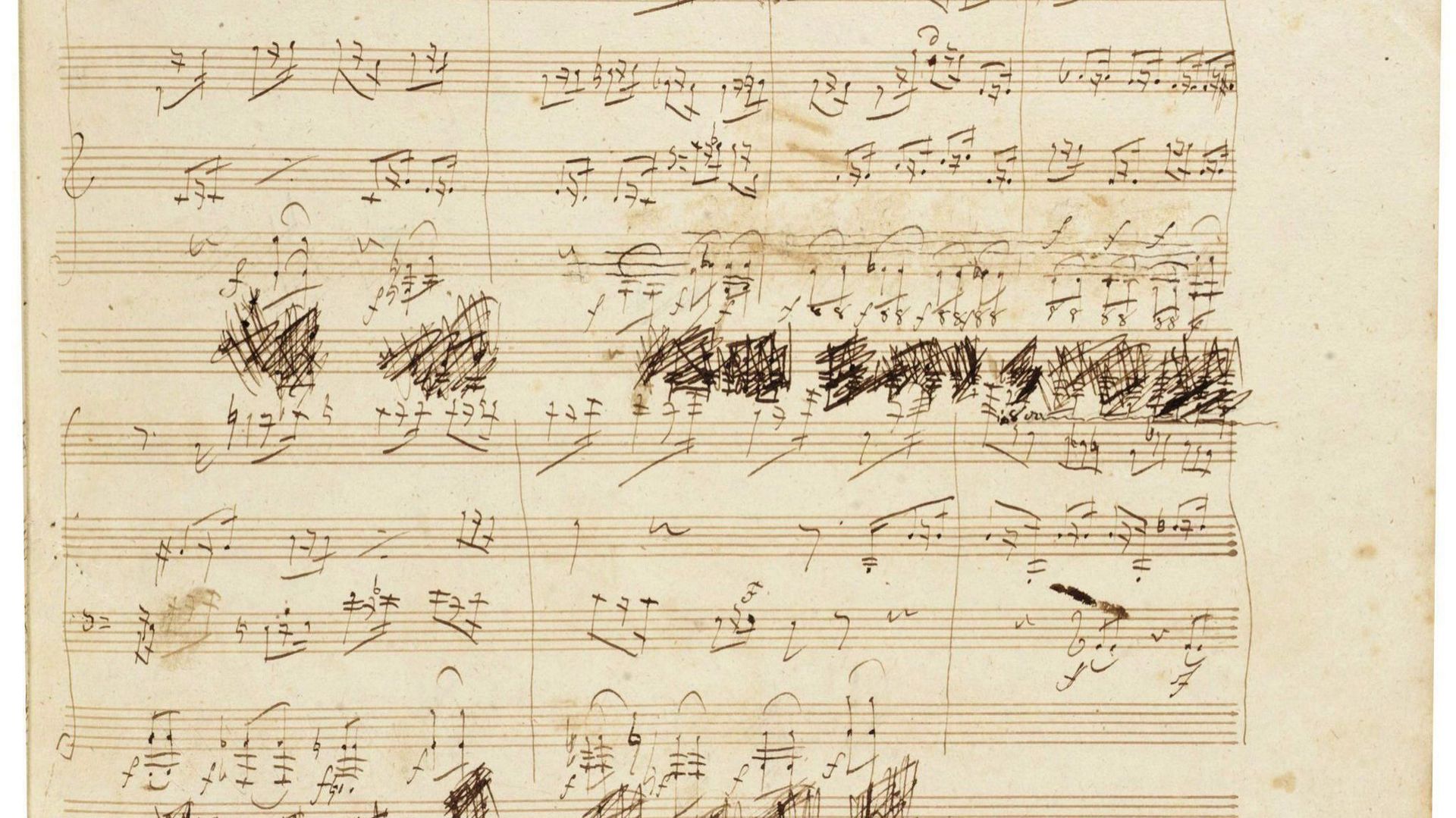 Oeuvre manuscrite de Beethoven, image d'illustration