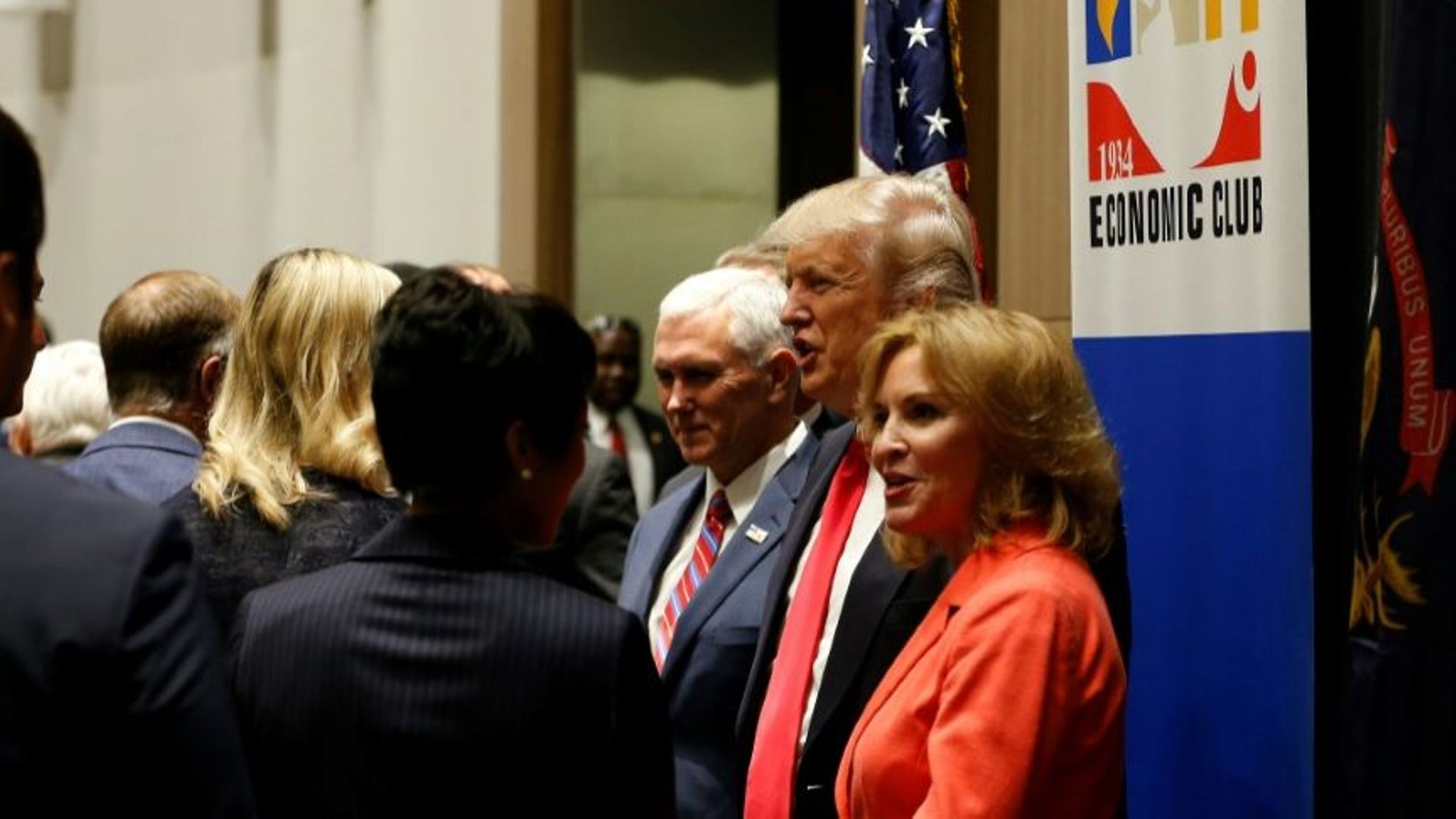 Donald Trump, en campagne, au Detroit Economic Club à Detroit, aux Etats-Unis, le 8 août 2016 