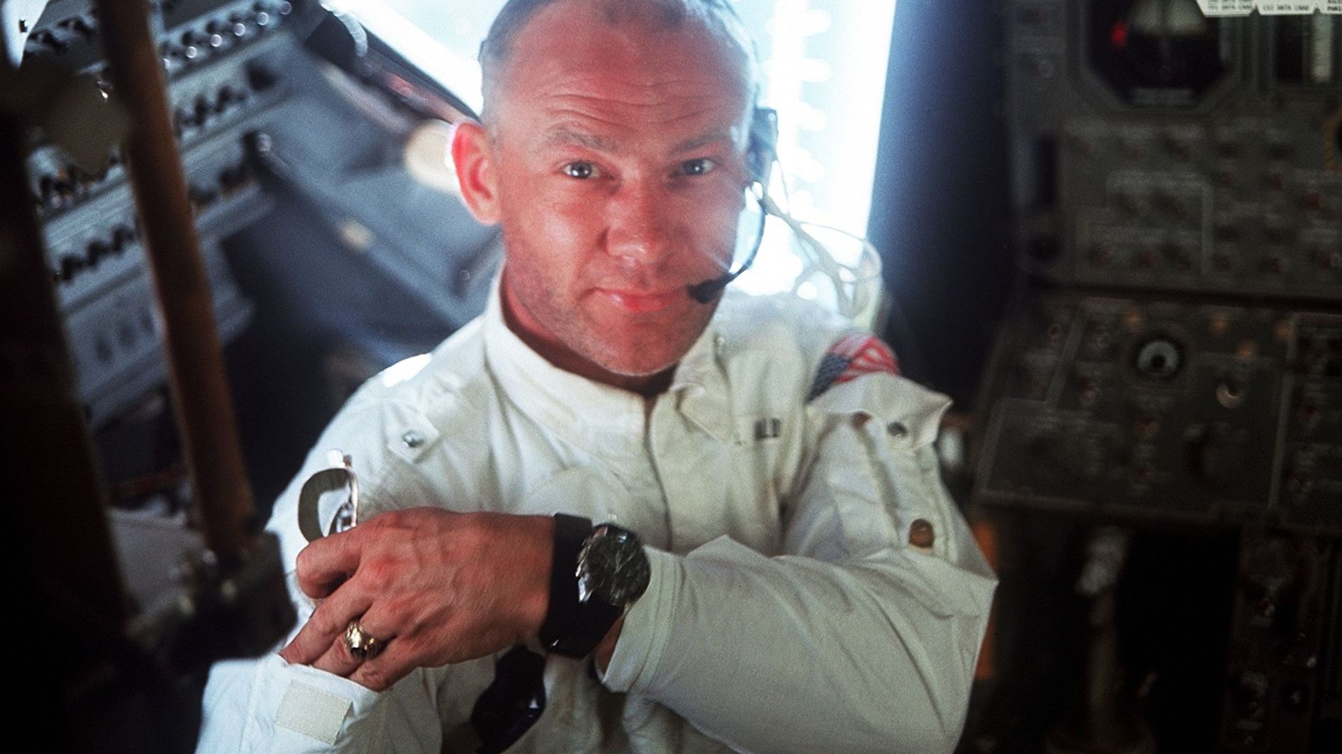 Edwin Aldrin Jr., pilote du module lunaire, lors de l’alunissage en 1969