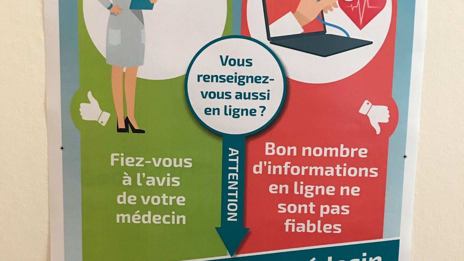 "Google n'est pas médecin", voilà le slogan de la nouvelle campagne lancé par la Société Scientifique de Médecine Générale (SSMG) et Bayer ©RTBF