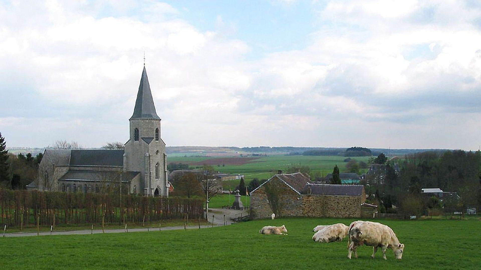 Panorama de Dorinne (avec l’église Saint-Fiacre)