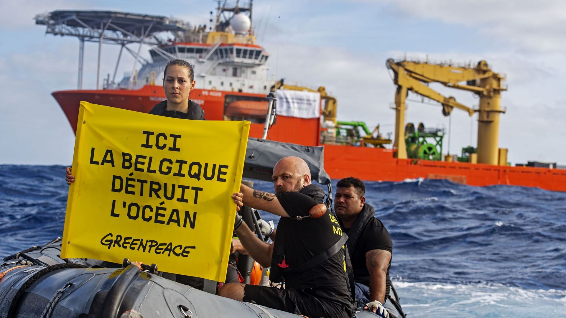 Greenpeace était présent en avril 2021 lorsque l’entreprise belge GSR a réalisé des tests de son robot Patania II au large du Mexique, dans la zone de Clarion-Clipperton.