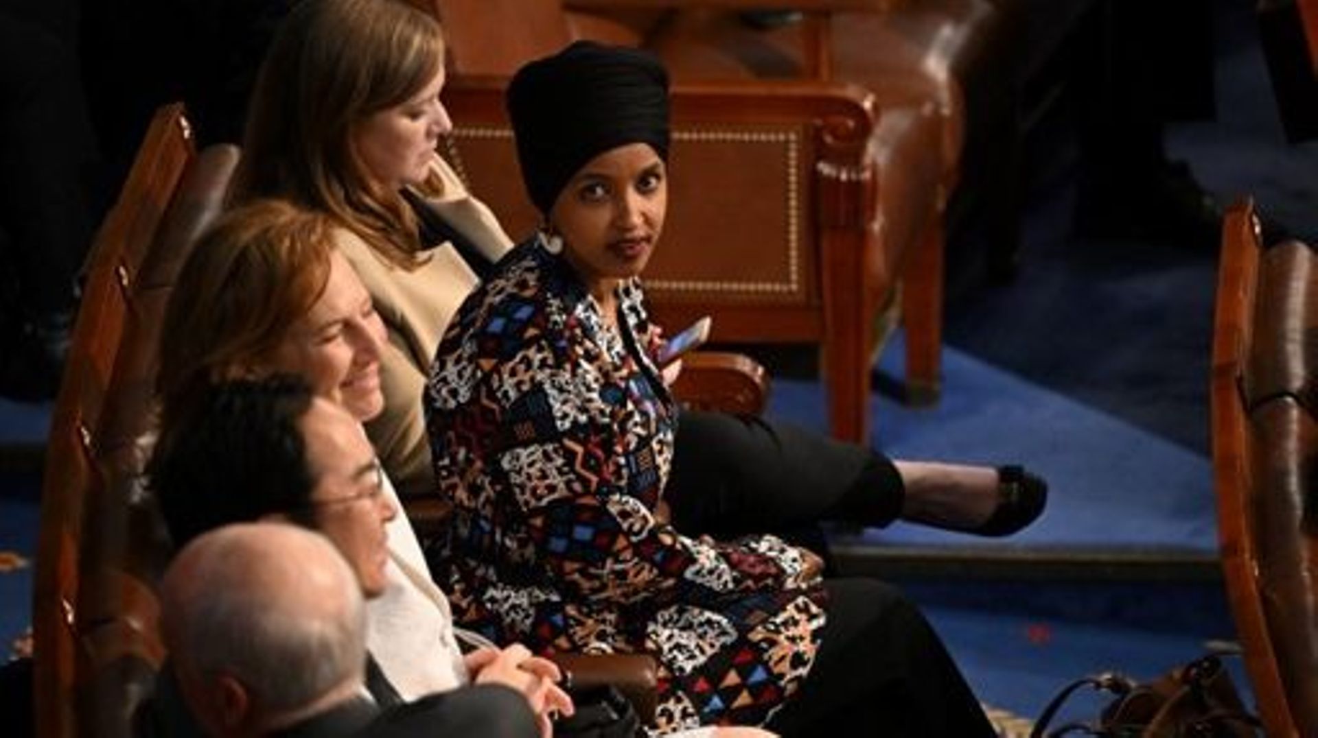US Democratic Representative from Minnesota Ilhan Omar looks on as the US House of Representatives convenes for the 118th Congress at the US Capitol in Washington, DC, January 3, 2023. The new US Congress was thrown into chaos on its first day Tuesday as 