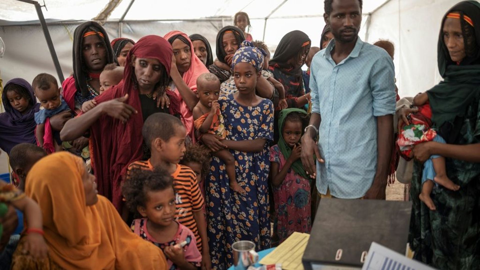 Des déplacés par le conflit au Tigré, dans un camp à Guyah, près de Semera, le 17 mai 2022