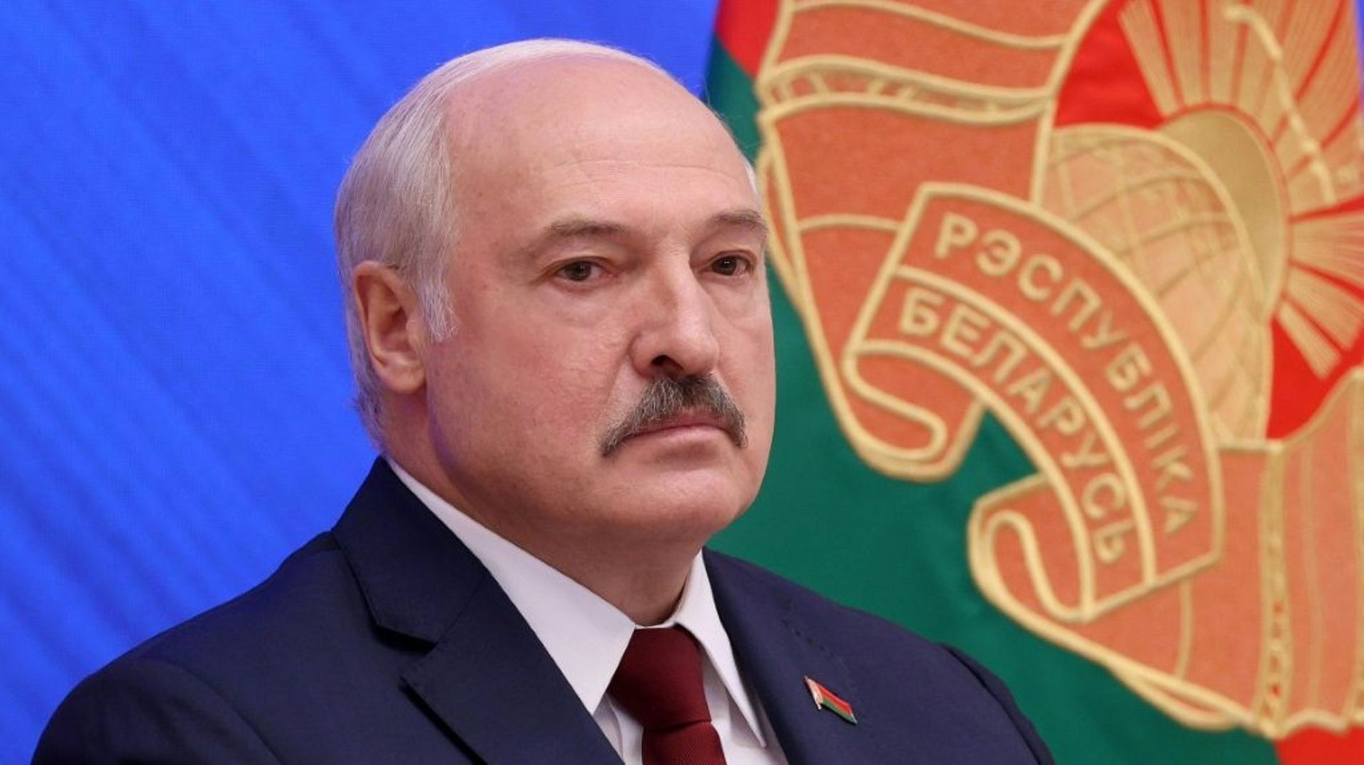 Le président Alexandre Loukachenko, le 9 août 2021 à Minsk, au Bélarus