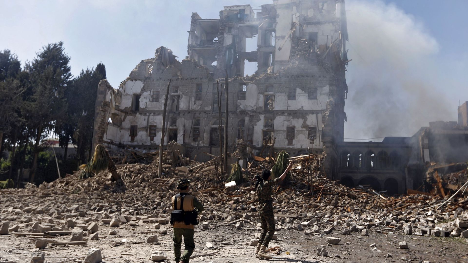 Des bombardement à Sanaa, Yémen, le 5 décembre 2017
