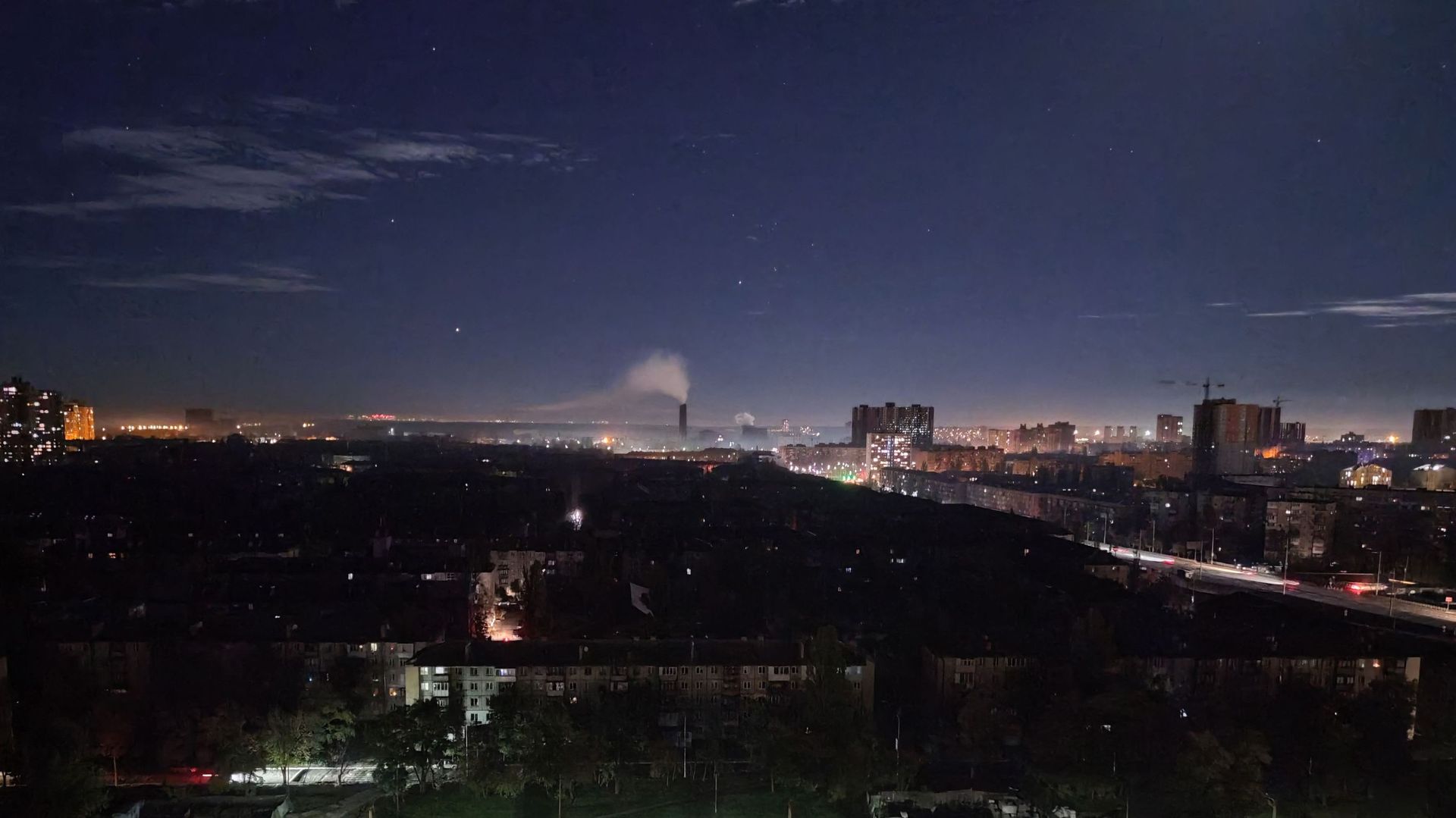 Une partie de Kiev dans le noir, ce matin du 11 octobre