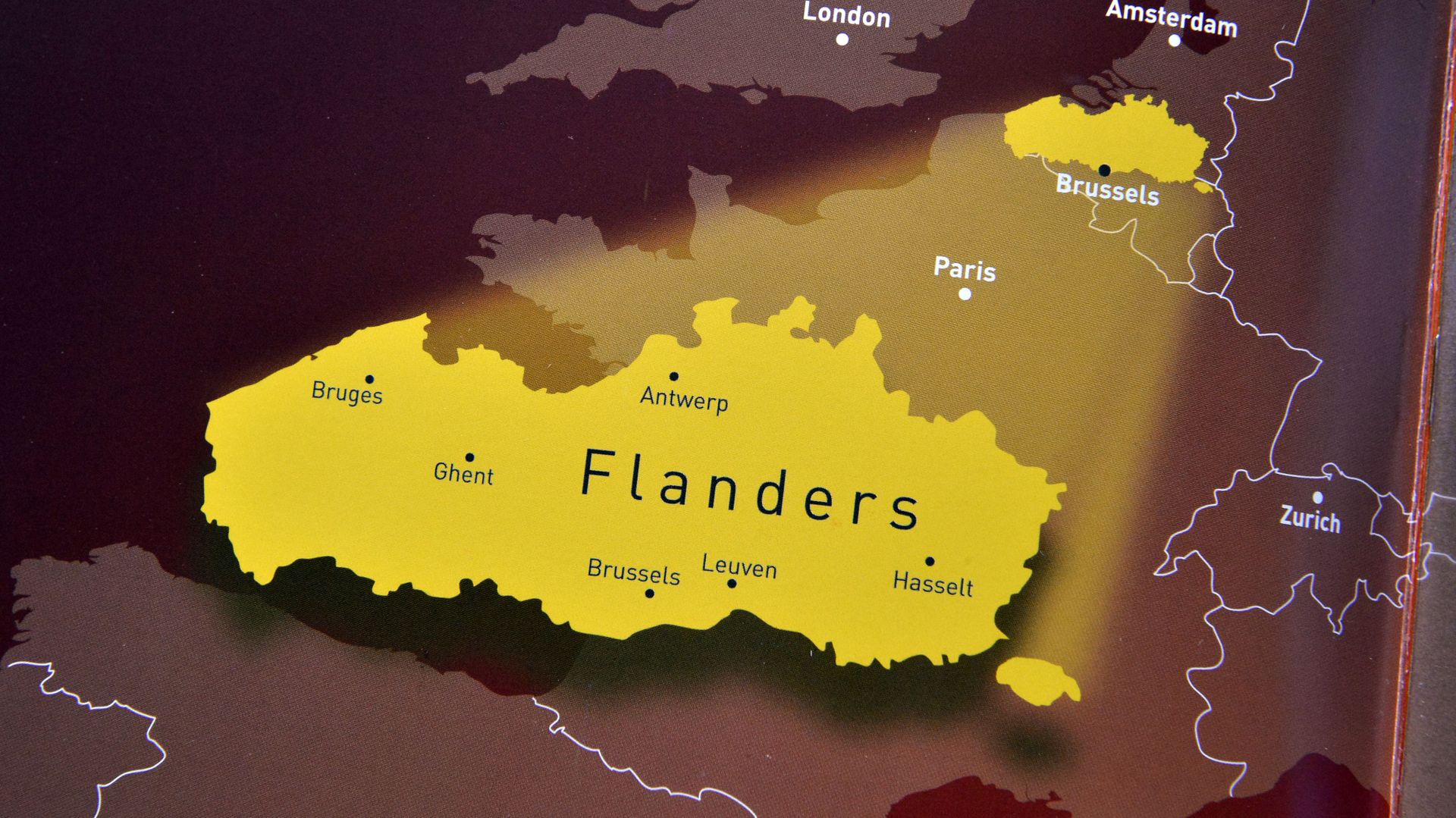 Au Japon, la Flandre utilise encore ses cartes sans Région bruxelloise