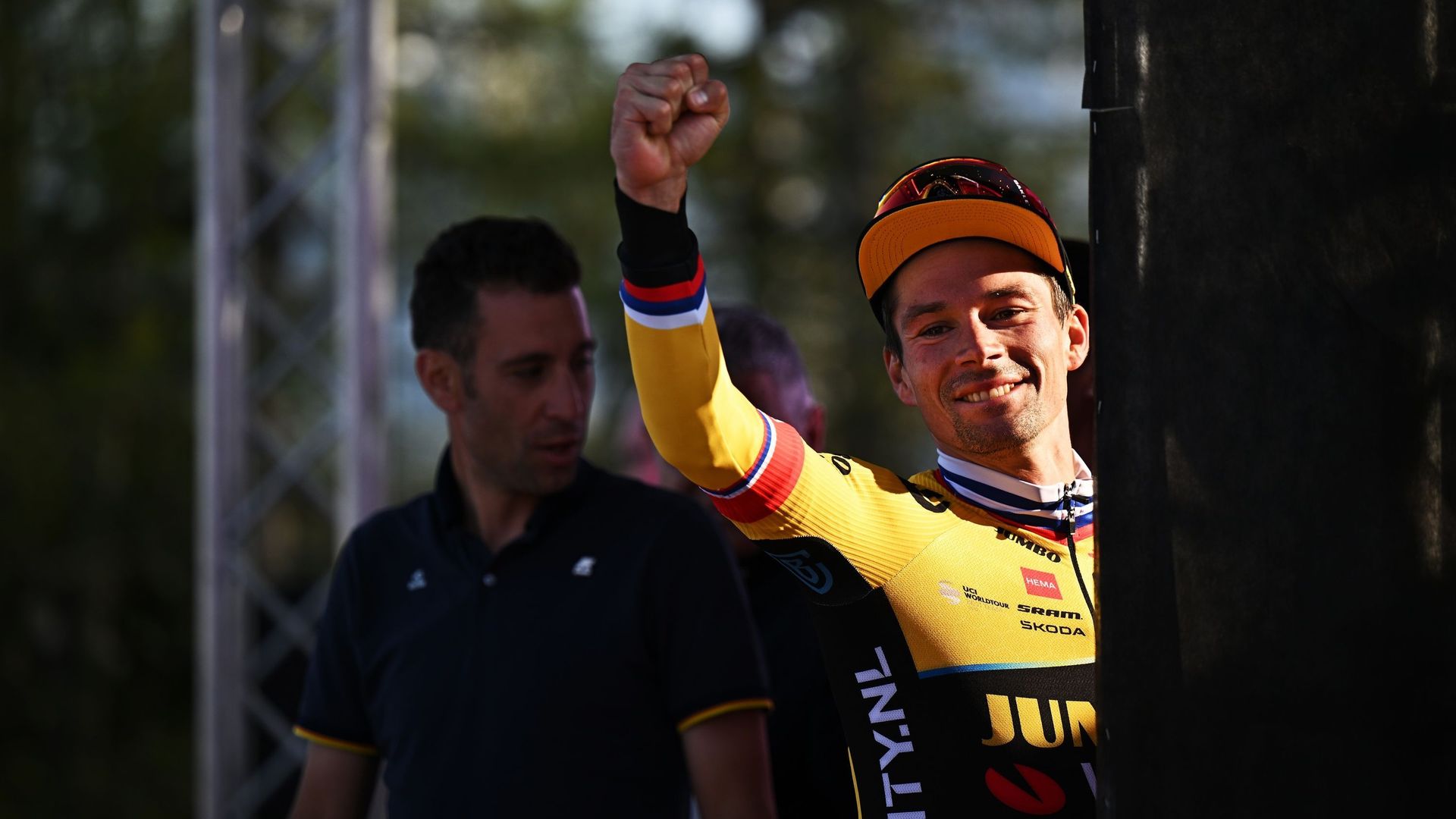 Primoz Roglic après sa victoire sur la 20e étape du Giro.