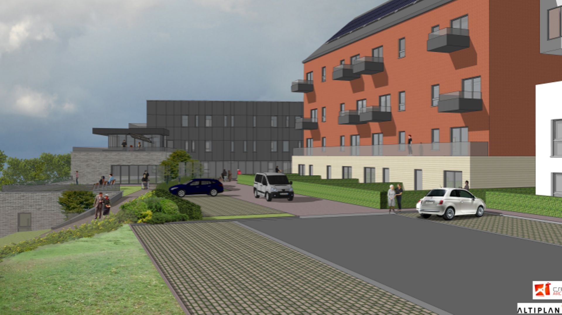 La maquette des futures résidences services de l’établissement Léon d’Andrimont à Dolhain-Limbourg.