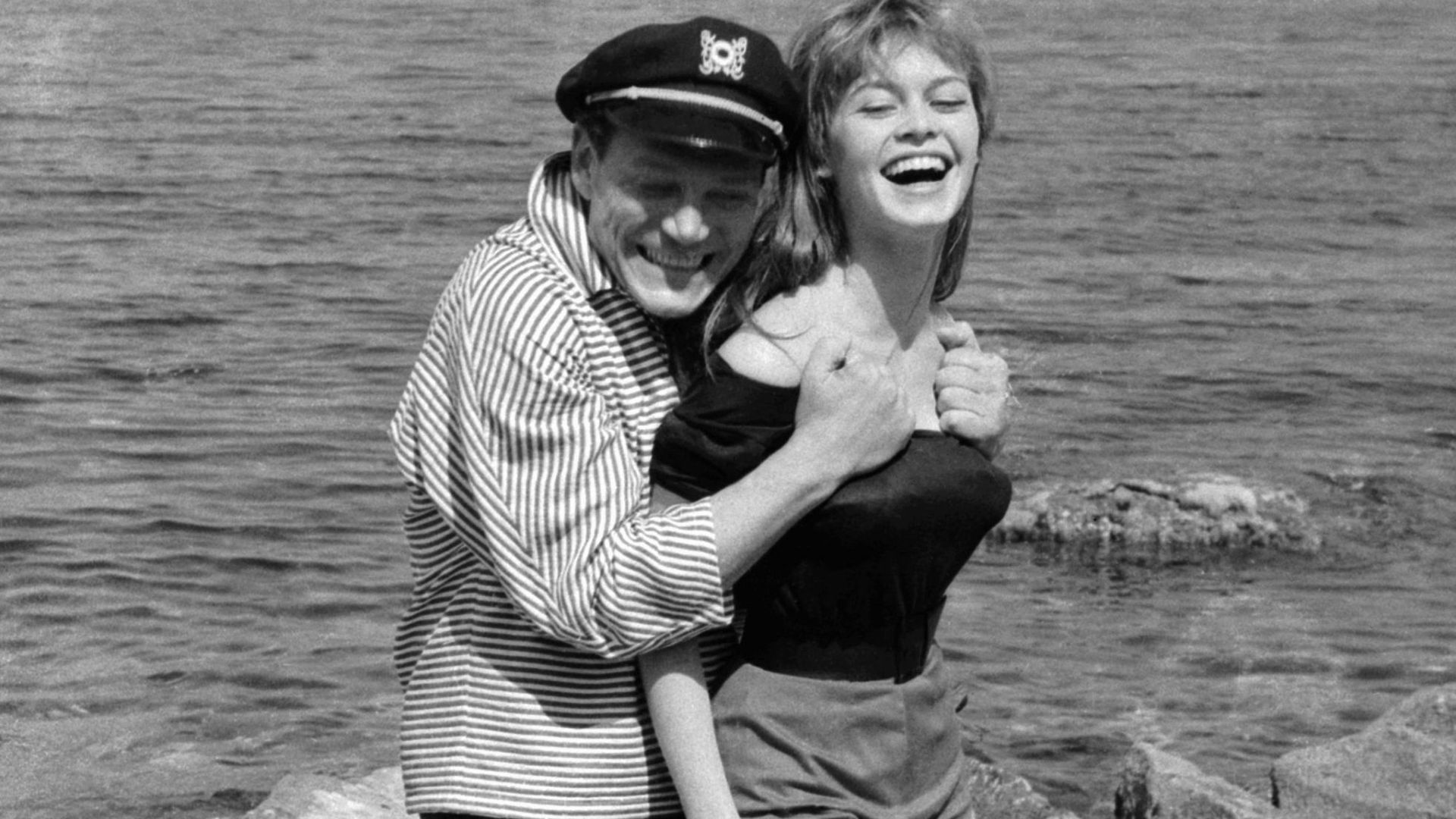 Actress Brigitte Bardot and Eddie Constantine