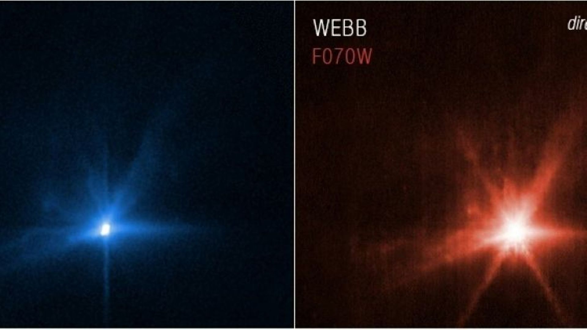 Les images des télescopes James Webb et Hubble montrent en détail les conséquences de l’impact du vaisseau Dart de la Nasa sur l’astéroïde Dimorphos, le 26 septembre 2022