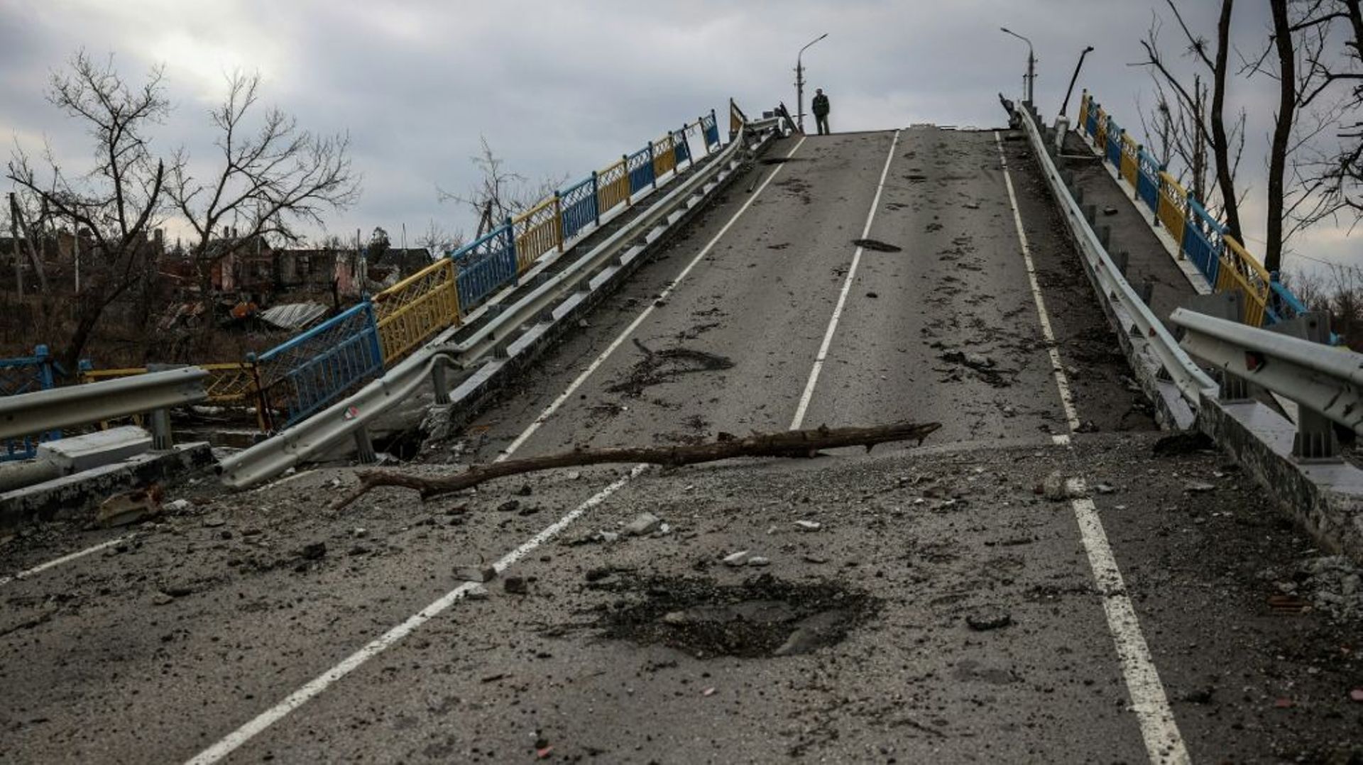 Les dégâts après des combats dans le village de Bohorodychne (est de l’Ukraine), le 10 mars 2023
