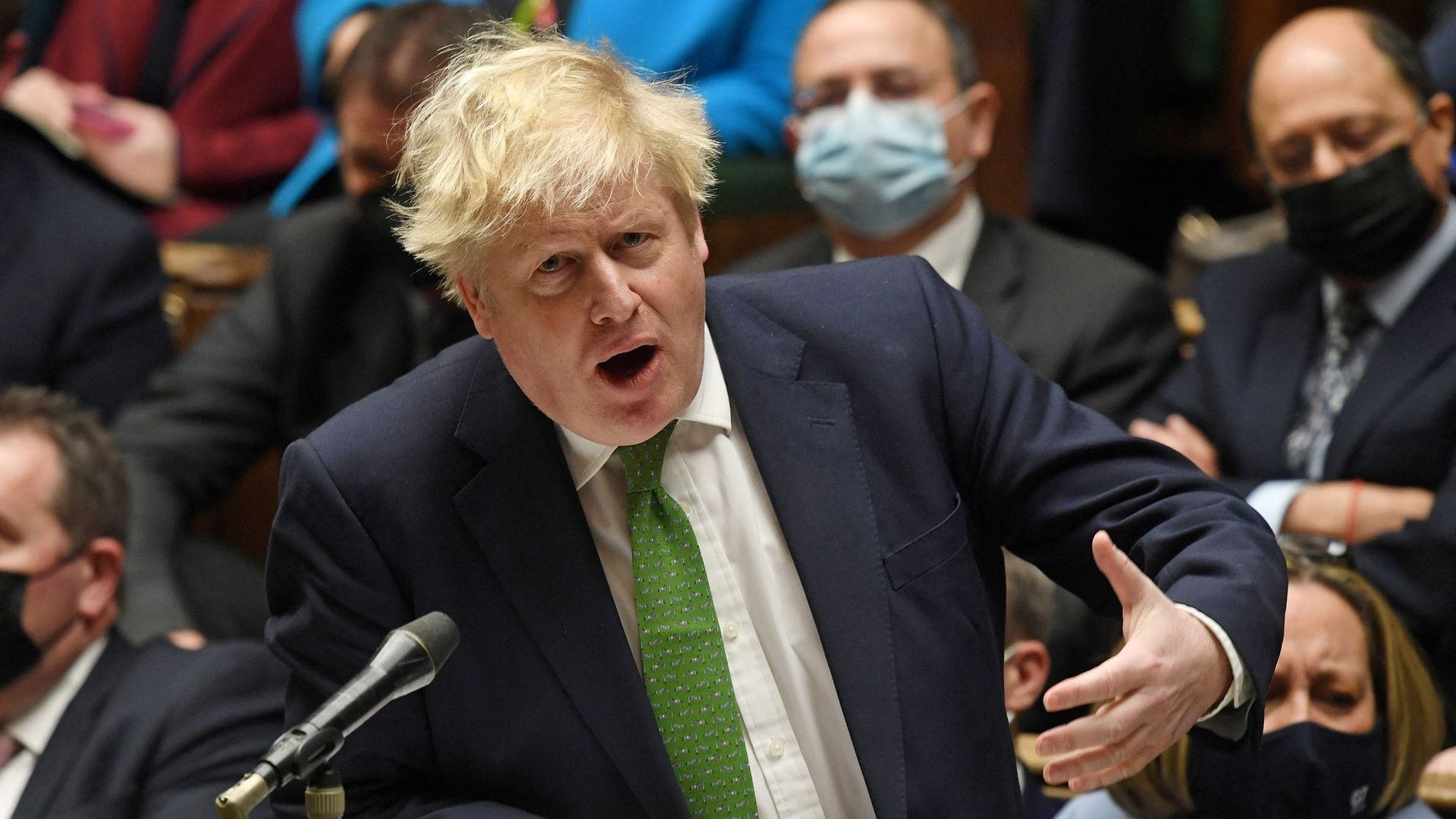 Le Premier ministre Boris Johnson, au parlement britannique, le 19 janvier 2022.
