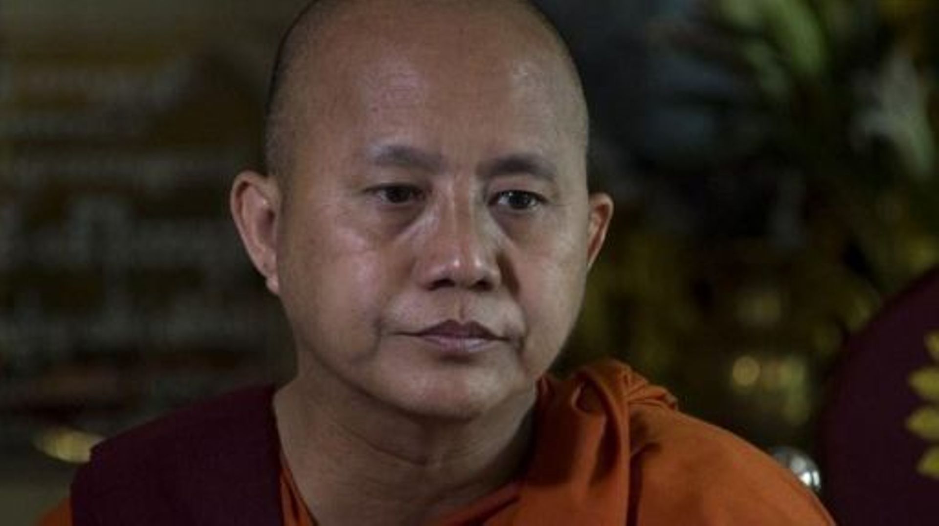 This photo taken on March 10, 2018 shows ultra-nationalist monk Ashin Wirathu meeting with supporters at a monastery in Yangon to give a sermon marking the end of a year-long ban on public speaking. Buddhism may be touted in the west as an inherently peac