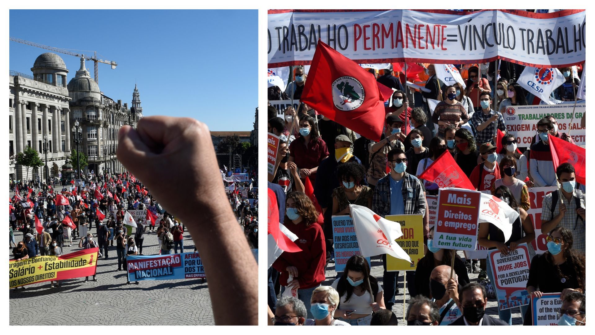 Manifestation pour une Europe plus sociale à Porto, le 8 mai 2021