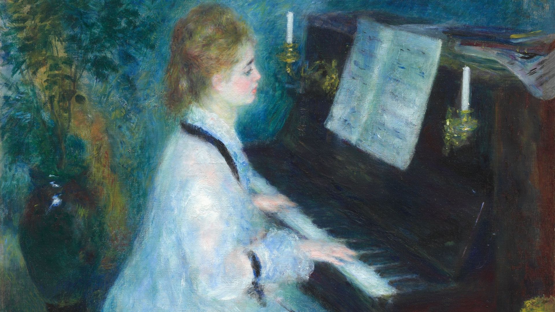 "Femme au piano" de Pierre-Auguste Renoir (France1875–1876) exposé à l'Art Institute à Chicago.