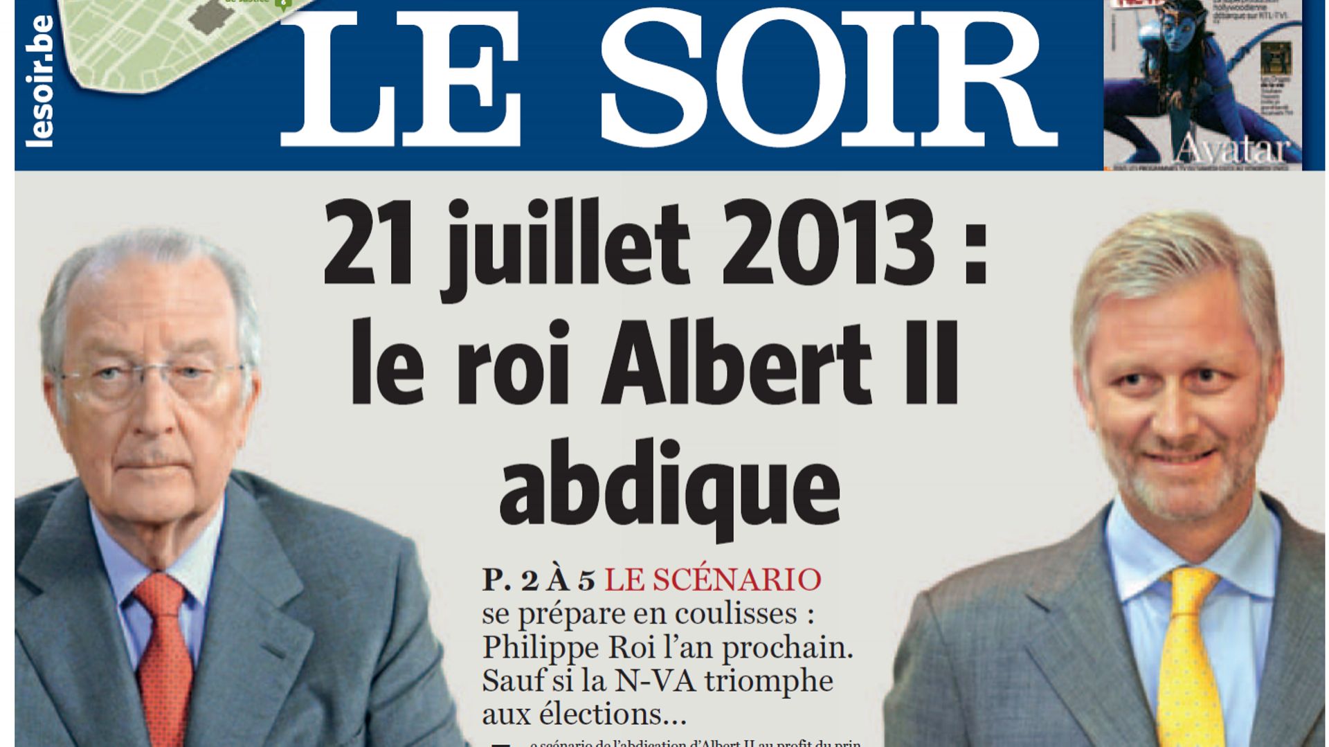Le Soir du vendredi 2 mars 2012.