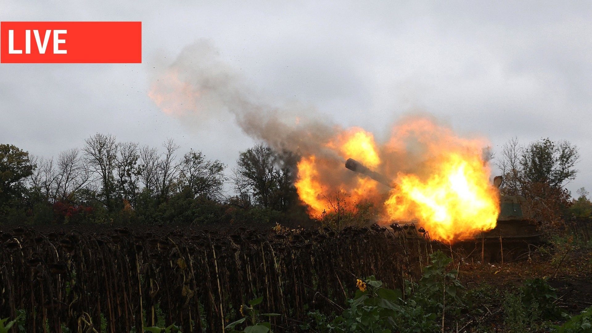 Des artilleurs ukrainiens tirent depuis un canon automoteur de 152 mm SAU 2S3 Akatsiya sur une position sur la ligne de front avec les troupes russes dans la région de Donetsk, le 11 octobre 2022.
