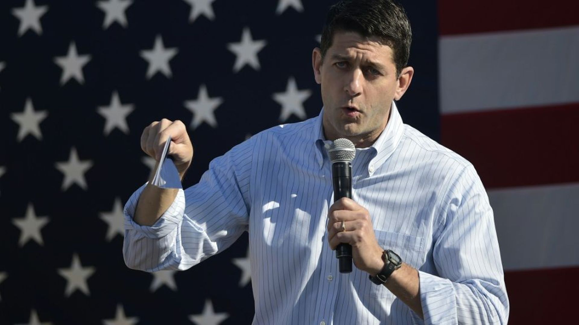Le président de la majorité républicaine de la Chambre des représentants, Paul Ryan à Elkhorn dans le Wisconsin, le 8 octobre 2016