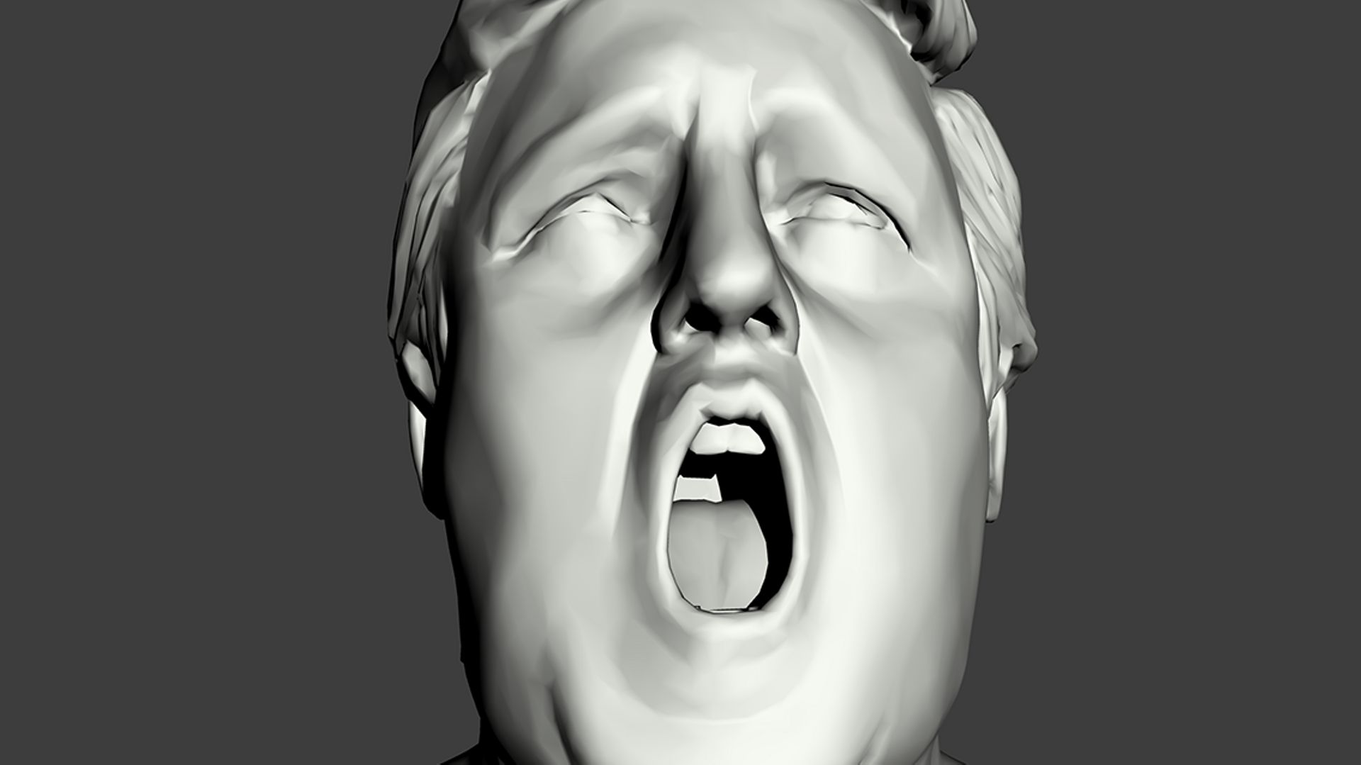 Le fake orgasme de Donald Trump, un des bustes de Beautiful Agony de Joan Fontcuberta & Pilar Rosado. 